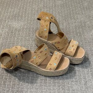rag & bone Tara Suede Platform Espadrille Sandals with Multicolor Studs